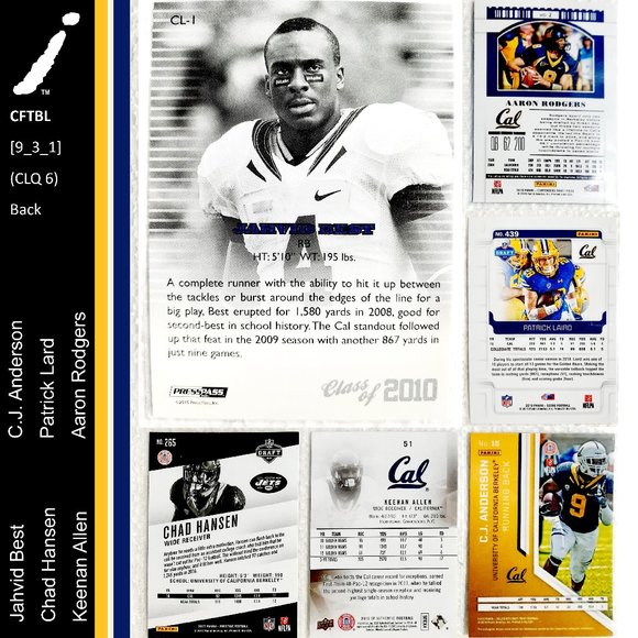 Cal Berkeley Bears 6 Card Lot - CFTBL [9_3_1] - Picture 2 of 14